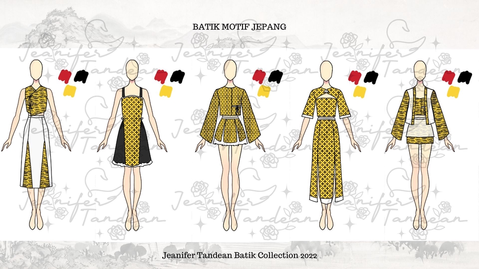 Desain Batik Motif Jepang Modern untuk Koleksi Busana 2022