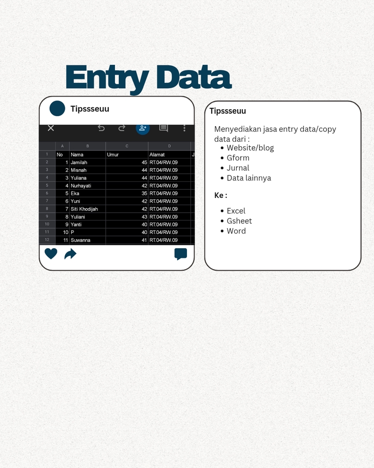 Entri Data - ENTRY DATA (EXCEL,WORD,GSHEET) - 2