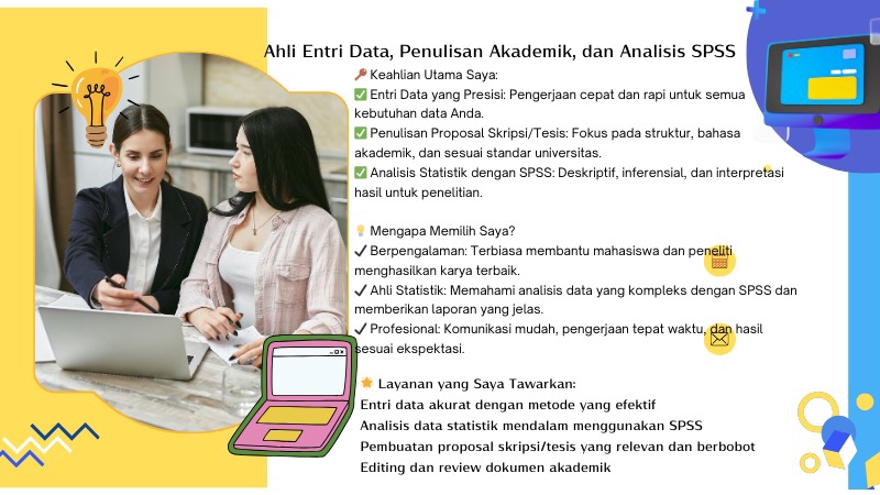 Jasa data entry dan analisis data menggunakan SPSS, membantu mahasiswa dan peneliti menghasilkan karya terbaik.