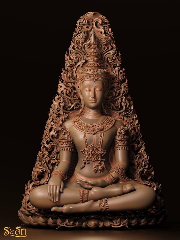 รับปั้นโมเดล 3d พระพุทธรูป นั่งสมาธิ