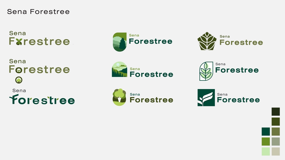 รับออกแบบโลโก้ Sena Forestree สไตล์มินิมอล โลโก้เรียบหรูดูแพง หลายแบบ