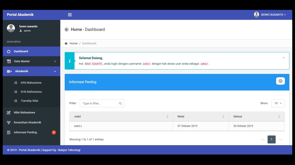 Jasa pembuatan website profesional dengan dashboard admin yang mudah digunakan.