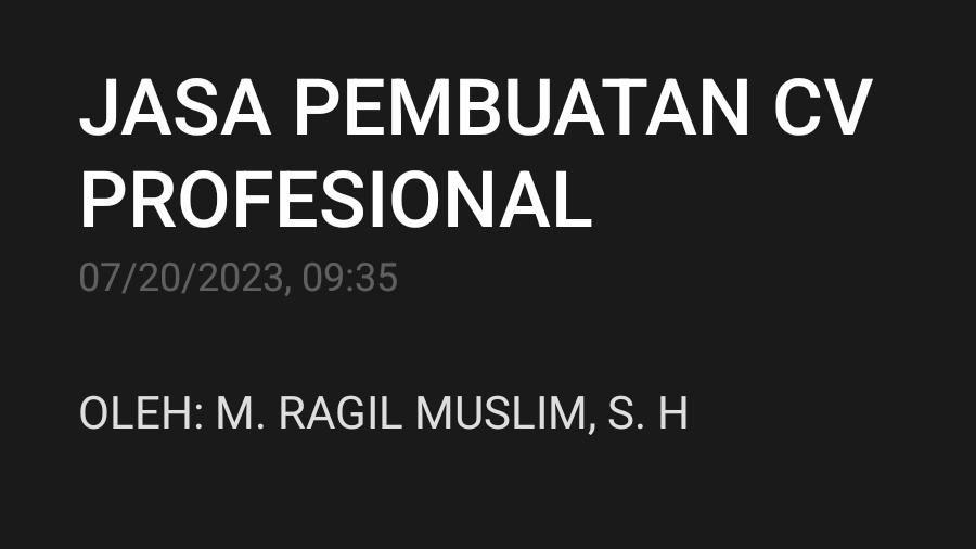 Portfolio & Resume - Jasa Pembuatan Curriculum Vitae (CV) Profesional - 1