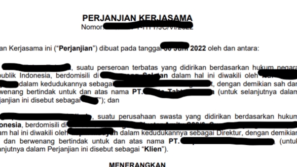 Hukum - Perjanjian Kerjasama dan Surat lainnya - 1