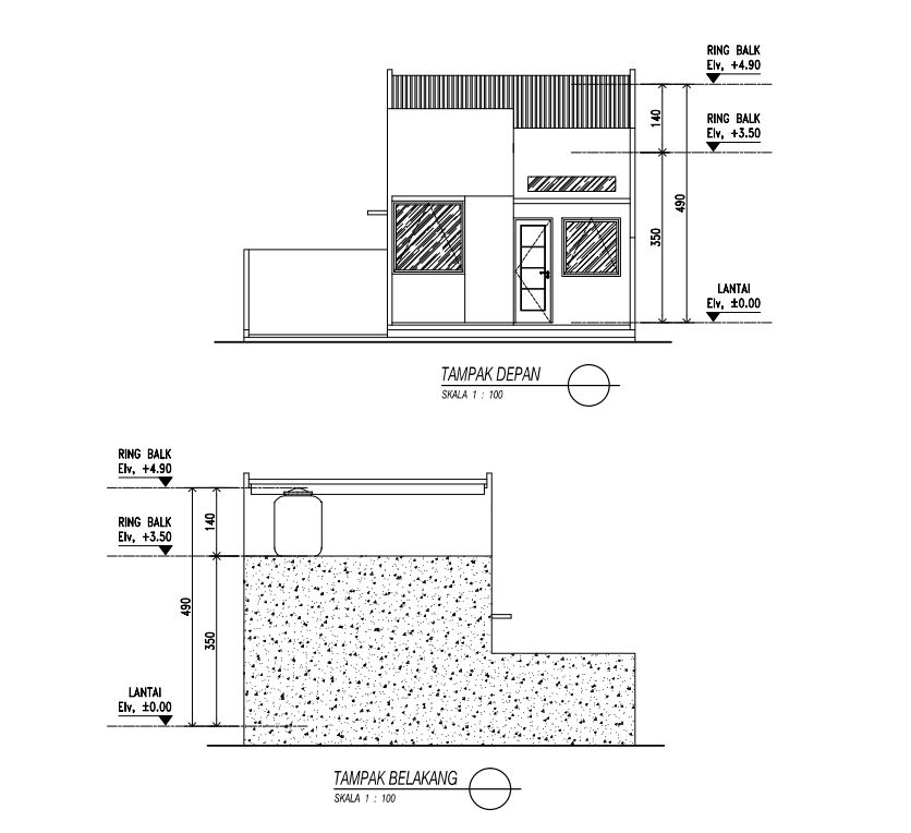 CAD Drawing - Desain Rumah Modern Minimalis Murah - 6