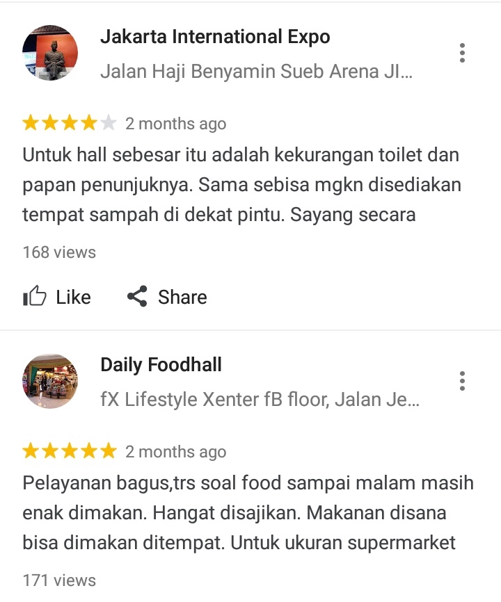 Memberi Review - Review tempat,jasa,maupun makanan - 3