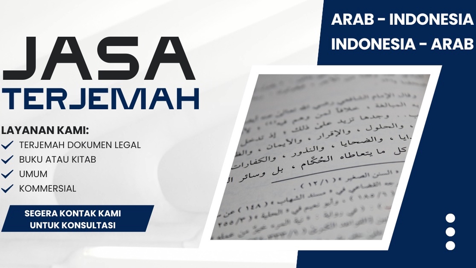 Jasa Penerjemah, Translate dan Terjemahan Bahasa Arab - Terjemah Arab - Indonesia, Indonesia - Arab Berpengalaman, Cepat, Professional dan Akurat