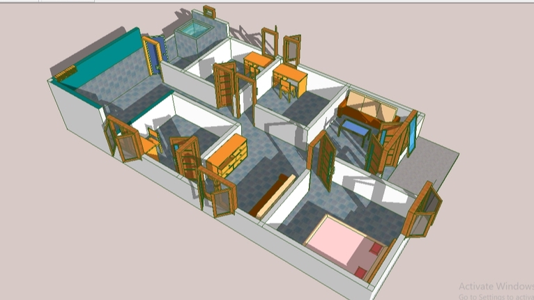 3D & Perspektif - Desain rumah Minimalis 3D dengan SketchUp - 5