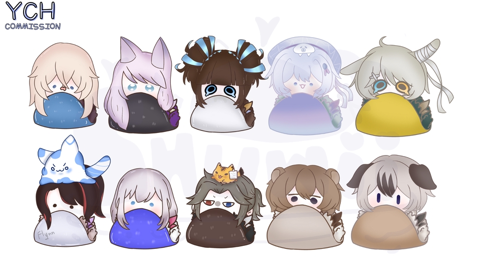วาดภาพการ์ตูน - COMMISSION Chibi YCH วาดภาพจิบิ การ์ตูน อนิเมะ YCH - 5