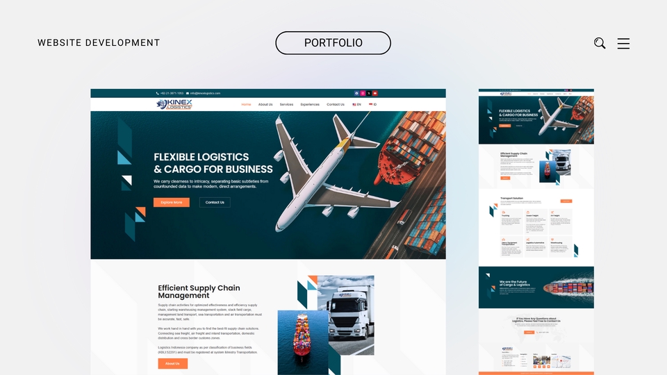 Jasa pembuatan website profesional dengan desain modern dan responsive untuk perusahaan logistik