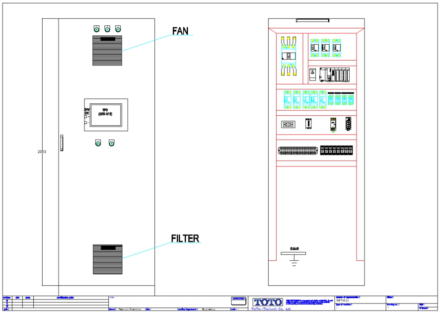 เขียนแบบวิศวกรรมและออกแบบโครงสร้าง - รับออกแบบและเขียนแบบ Single line / PLC / layout ตู้คอนโทรล พร้อมเซ็นต์แบบ - 3