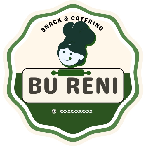 Jasa Desain Logo Makanan "Bu Reni" untuk Catering dan Snack - Logo untuk usaha kuliner