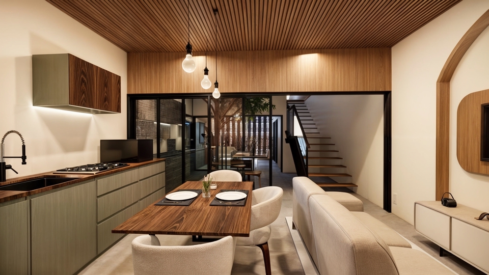 Jasa Desain Interior 3D Rumah Minimalis Modern; Gambar 3D desain rumah dan dapur; Desain Interior