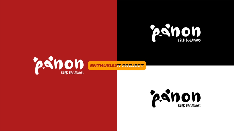 Desain logo "Panon" dengan efek begadang untuk logo bisnis