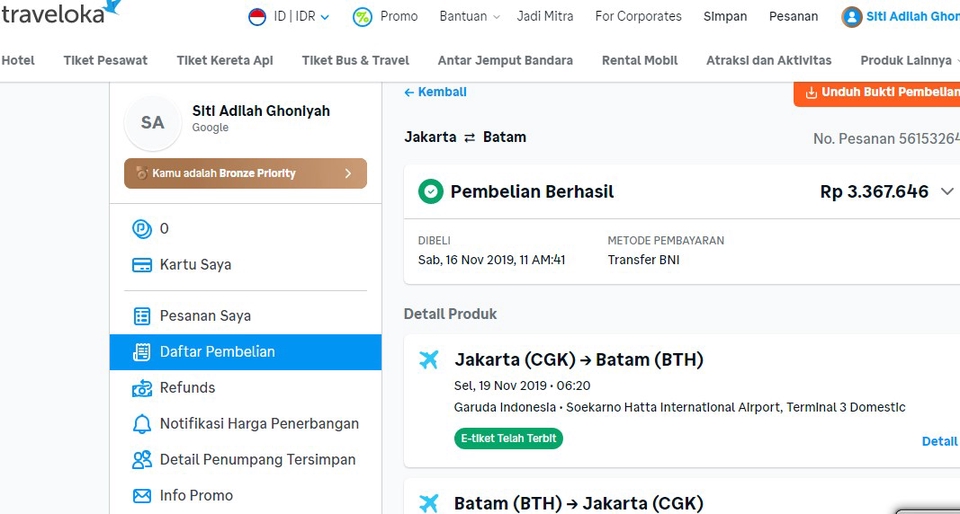 Jasa input data excel untuk booking tiket pesawat dengan traveloka.