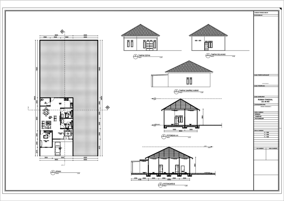 CAD Drawing - JASA PEMBUATAN GAMBAR KERJA BUAT IMB- 5000/M2 - 9