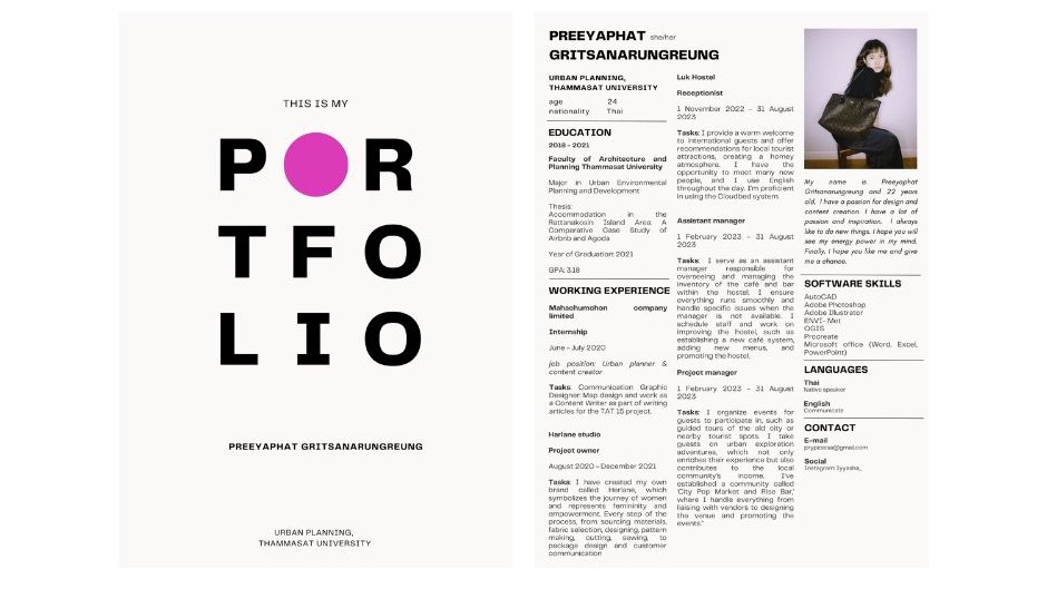 Portfolio & Resume - รับทำ Portfolio / Resume / CV สำหรับสมัครงาน, สมัครเข้ามหาวิทยาลัย และ Portfolio ผลงานสถาปัตยกรรม - 3