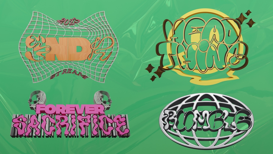 Logo - DESIGN LOGO Y2K FUTURISTIC TYPEFACE UNTUK DESIGN SOCIAL MEDIA, MERCHANDISE & APPAREL. - 2