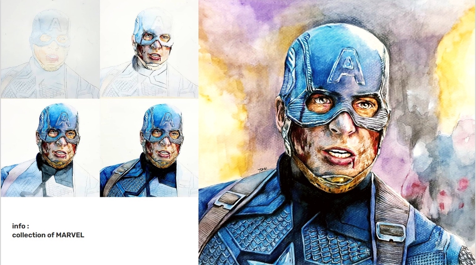 วาดภาพการ์ตูน - Watercolor วาดรูป Portrait / ภาพเหมือน / การ์ตูน  - 4