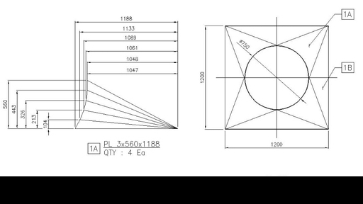 CAD Drawing - SHOP DRAWING BUKA-AN/BENTANGAN TRANSISI & CONE, SELESAI DALAM 1 HARI - 2