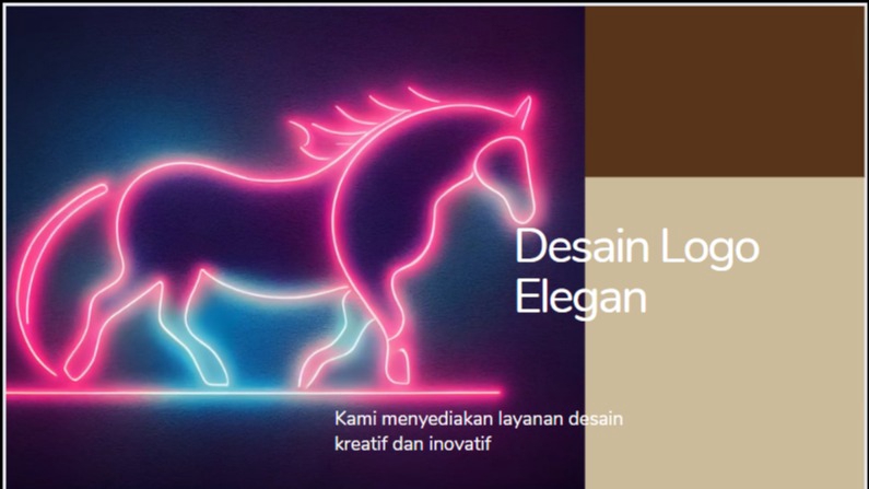 Desain logo kuda neon pink untuk bisnis, jasa desain logo profesional