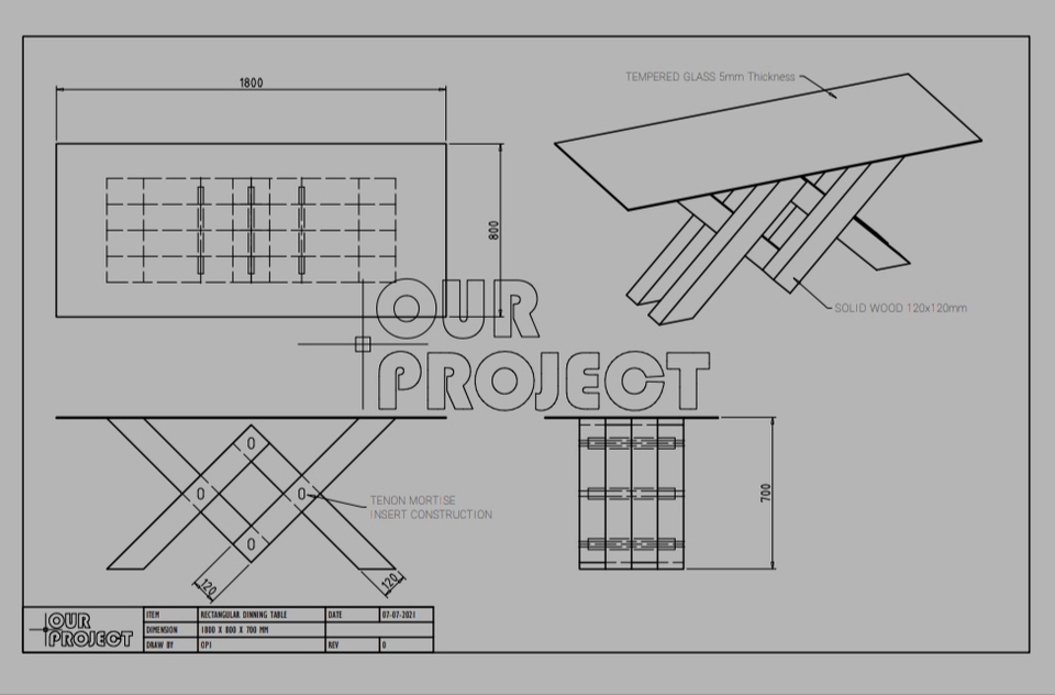 3D & Perspektif - GAMBAR KERJA FURNITURE 2D & 3D - 7