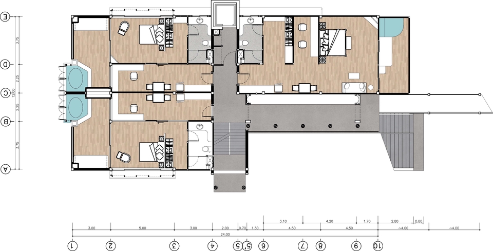 3D Perspective - รับออกแบบ Design/3D Perspective บ้าน ร้านอาหาร บาร์ คา่ฟ่ ภายนอกและภายใน - 28