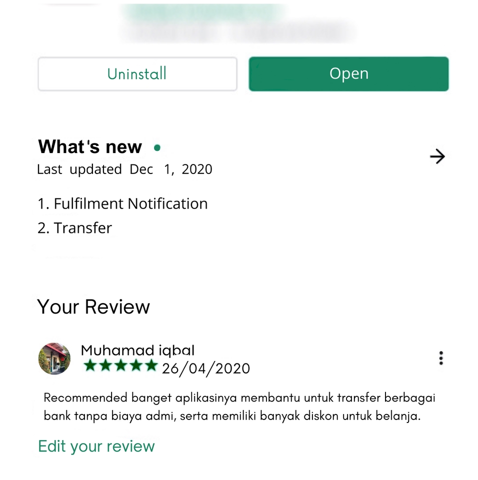 Jasa Ulasan Google Bisnis: Ulasan Positif untuk Aplikasi Transfer Bank, Memberikan Diskon untuk Belanja