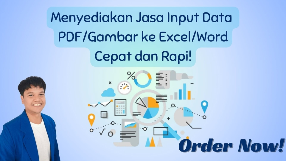 Jasa input data PDF dan gambar ke Excel/Word, jasa data entry online, cepat dan rapi.