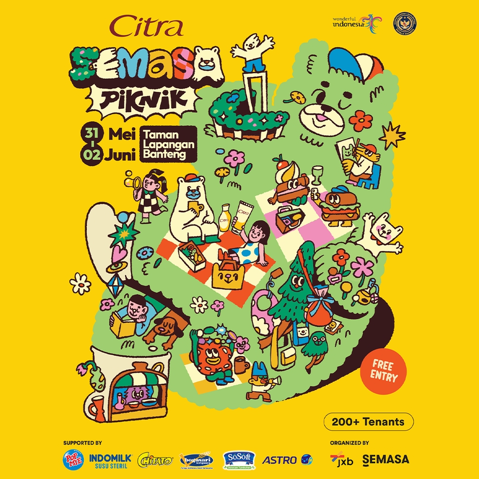 Jasa pembuatan motion graphic untuk event Semasa Piknik Citra di Taman Lapangan Banteng Jakarta, 31 Mei - 02 Juni 2023.