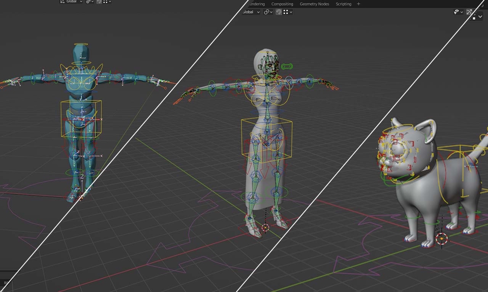 3D & Perspektif - Jasa Rigging Karakter 3D untuk animasi presentasi/video kartun - 2