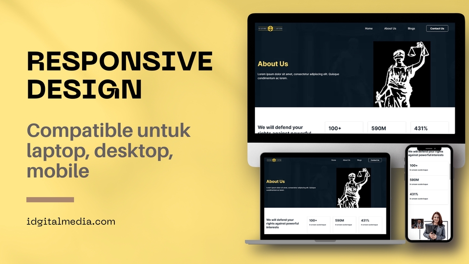 Jasa pembuatan website responsive dan desain website profesional untuk laptop, desktop dan mobile.