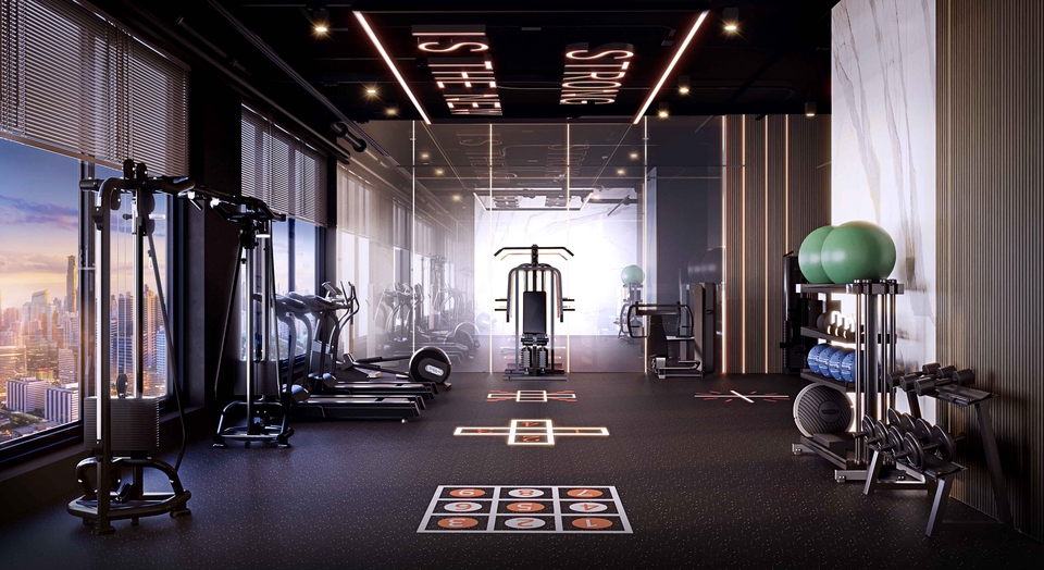 รับออกแบบ 3d perspective ฟิตเนสหรู