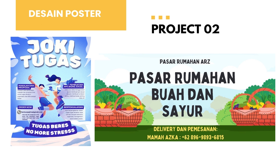Jasa input data online dan desain poster promosi Pasar Buah Sayur Mamah Azka.