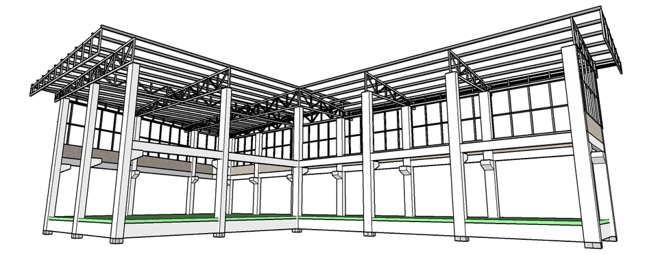 เขียนแบบวิศวกรรมและออกแบบโครงสร้าง - รับเขียนแบบ 3 มิติ โครงหลังคาเหล็กมุงด้วยแผ่นเมทัลชีท ด้วย โปรแกรม Sketch Up - 24
