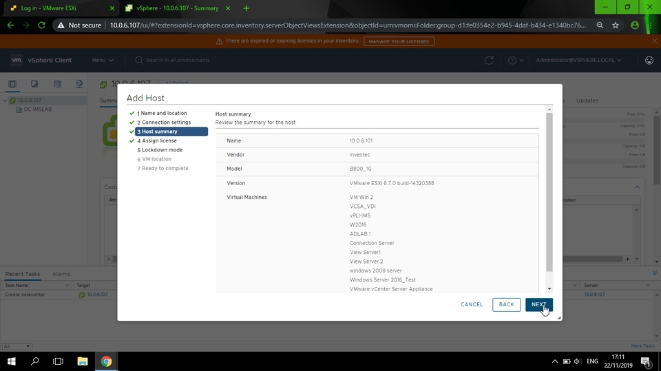 Technical Support - VMware vSphere: Install,Configure, Manage "ESXi and vCenter Server" - 17