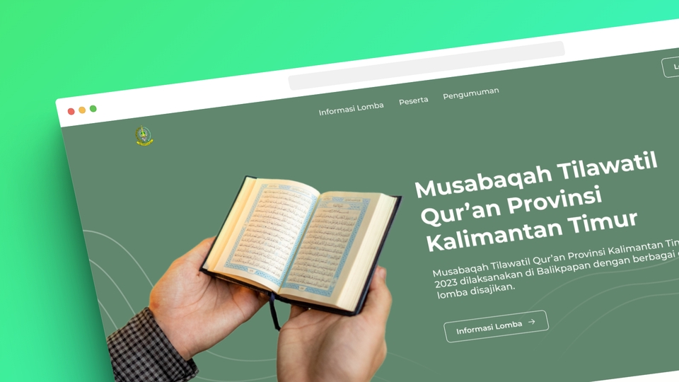 Jasa pembuatan website profesional untuk musabaqah tilawatil qur'an provinsi Kalimantan Timur.