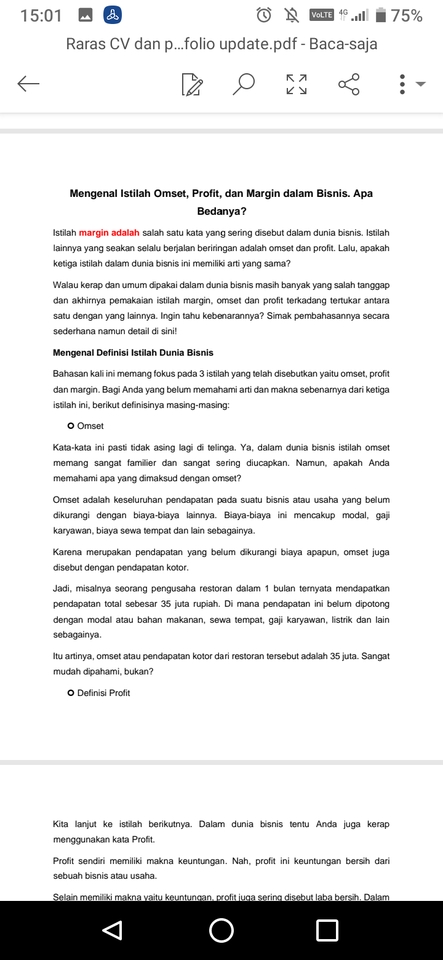 Jasa penulisan artikel tentang Omset, Profit dan Margin dalam bisnis