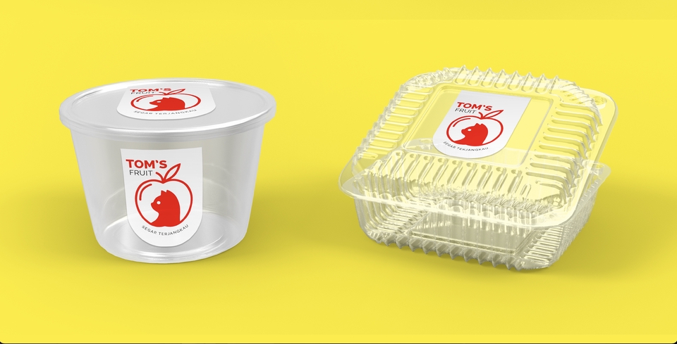 Desain kemasan kotak plastik makanan unik dengan desain label makanan menarik