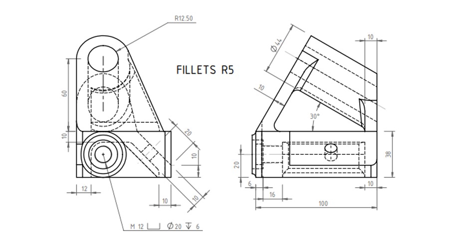 CAD Drawing - MENGGAMBAR 2D BAGIAN MEKANIK DENGAN AUTOCAD SOLIDWORKS REVISI TAK TERBATAS - 4