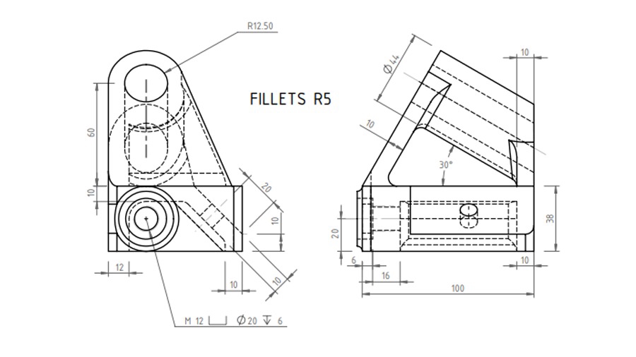 CAD Drawing - MENGGAMBAR 2D BAGIAN MEKANIK DENGAN AUTOCAD SOLIDWORKS REVISI TAK TERBATAS - 3