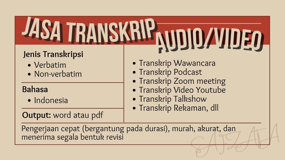 Pengetikan Umum - Jasa Transkrip Verbatim Audio/Video Indonesia ke Teks - 2