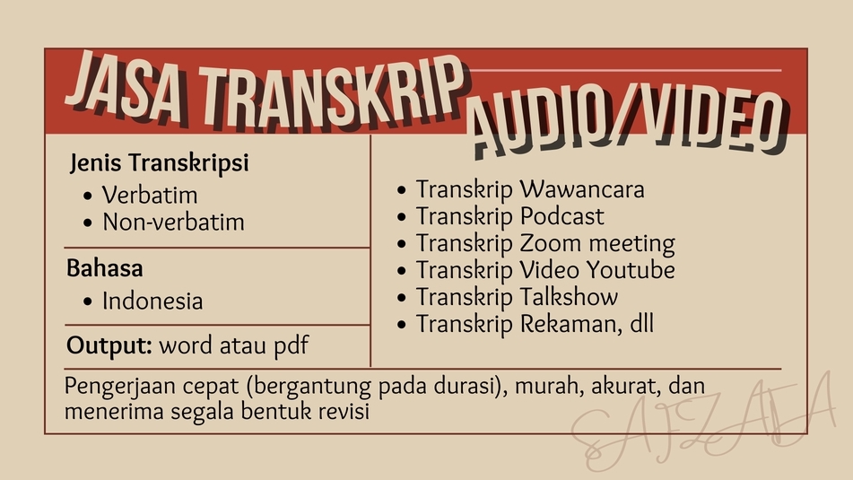 Pengetikan Umum - Jasa Transkrip Verbatim Audio/Video Indonesia ke Teks  - 2