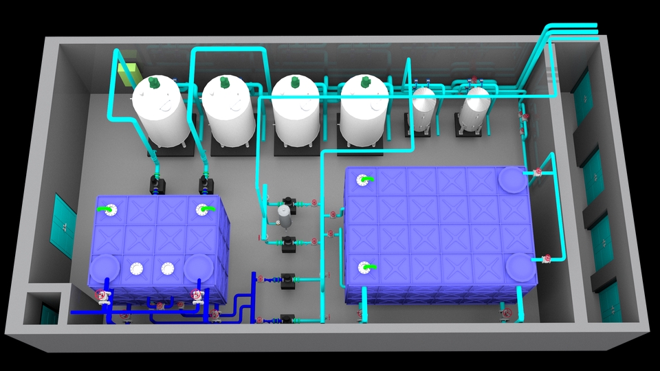 3D & Perspektif - 3D MODEL SISTEM PENDINGIN,CHILLER - 1