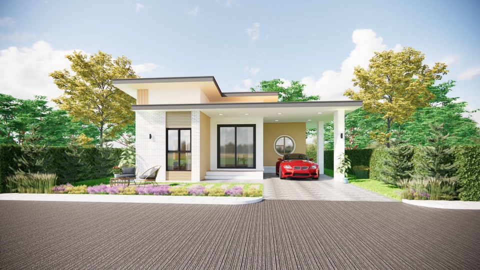 3D Perspective - รับออกแบบภาพ 3D Perspective บ้านพักอาศัย - 3
