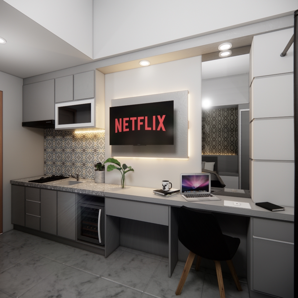 Desain interior apartemen minimalis modern dengan ruang kerja dan televisi - jasa desain interior apartemen - desain apartemen minimalis - desain interior - desain interior apartemen - desain apartemen - desain studio apartemen - desain apartemen minimalis - desain apartemen studio - desain apartemen 2 kamar - desain apartemen type 36 - desain interior - jasa desain interior - desain interior apartemen - jasa desain interior apartemen - desain interior ruangan - desain ruangan minimalis - jasa desain ruangan - desain ruang kerja minimalis - desain studio podcast