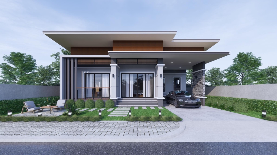 3D Perspective - รับออกแบบ Design/3D Perspective บ้าน ร้านอาหาร บาร์ คา่ฟ่ ภายนอกและภายใน - 1