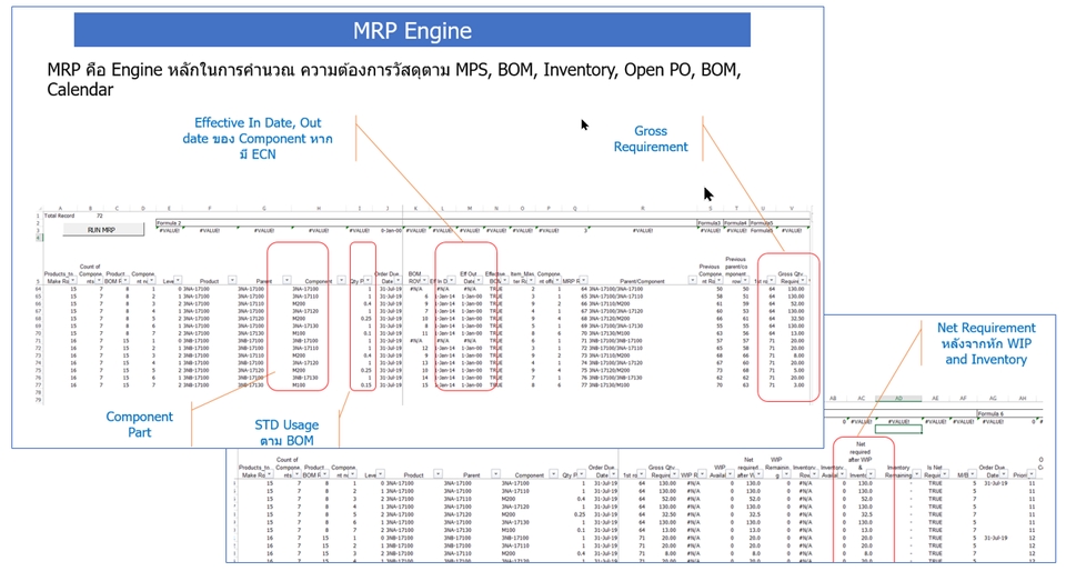 Desktop Application - ทำ App, Reports,วิเคราะห์ข้อมูล ด้วย Excel, Production Planning วางแผนการผลิต, MRP วางแผนวัตถุดิบ, - 19