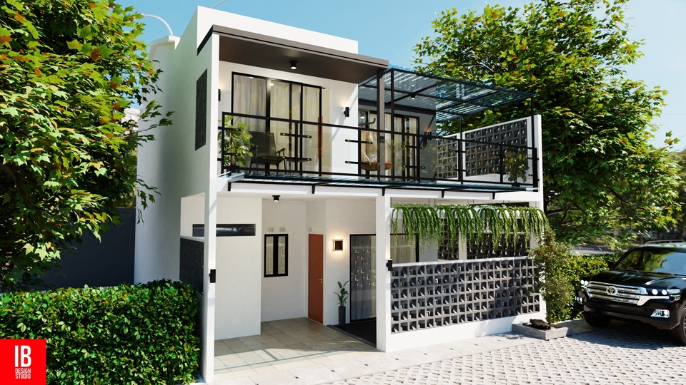 Jasa desain eksterior 3d untuk rumah minimalis modern, desain rumah, gambar 3d, desain interior.