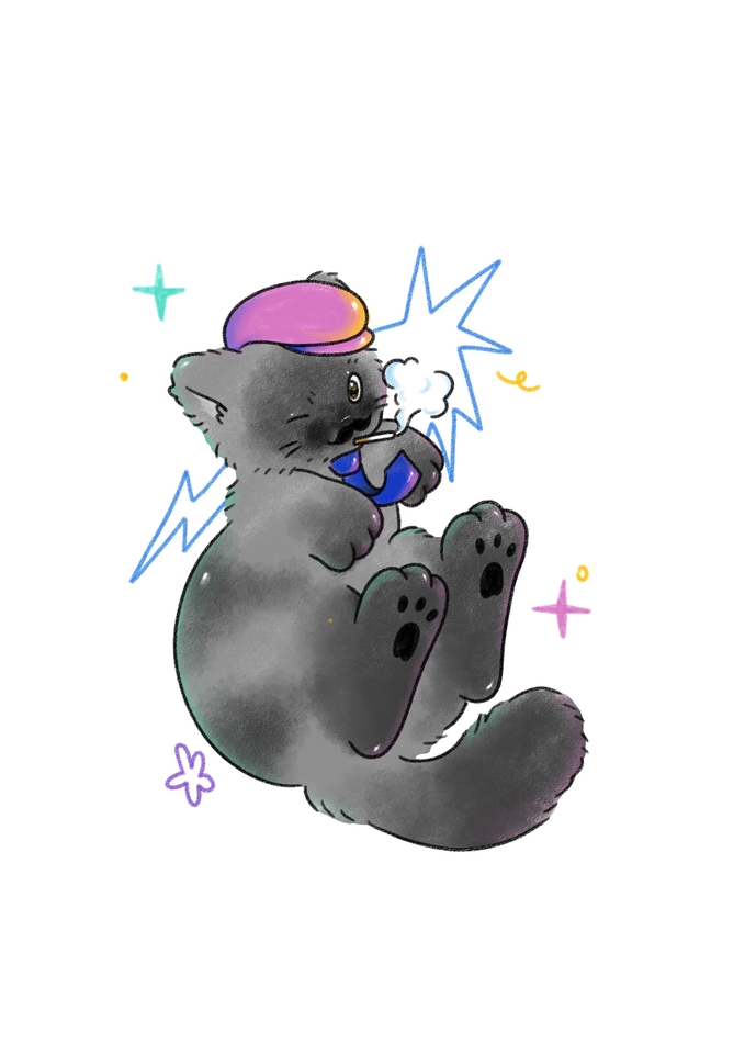 รับวาดรูปภาพประกอบ น้องแมวใส่หมวก น้องแมวคาแรคเตอร์ น่ารัก